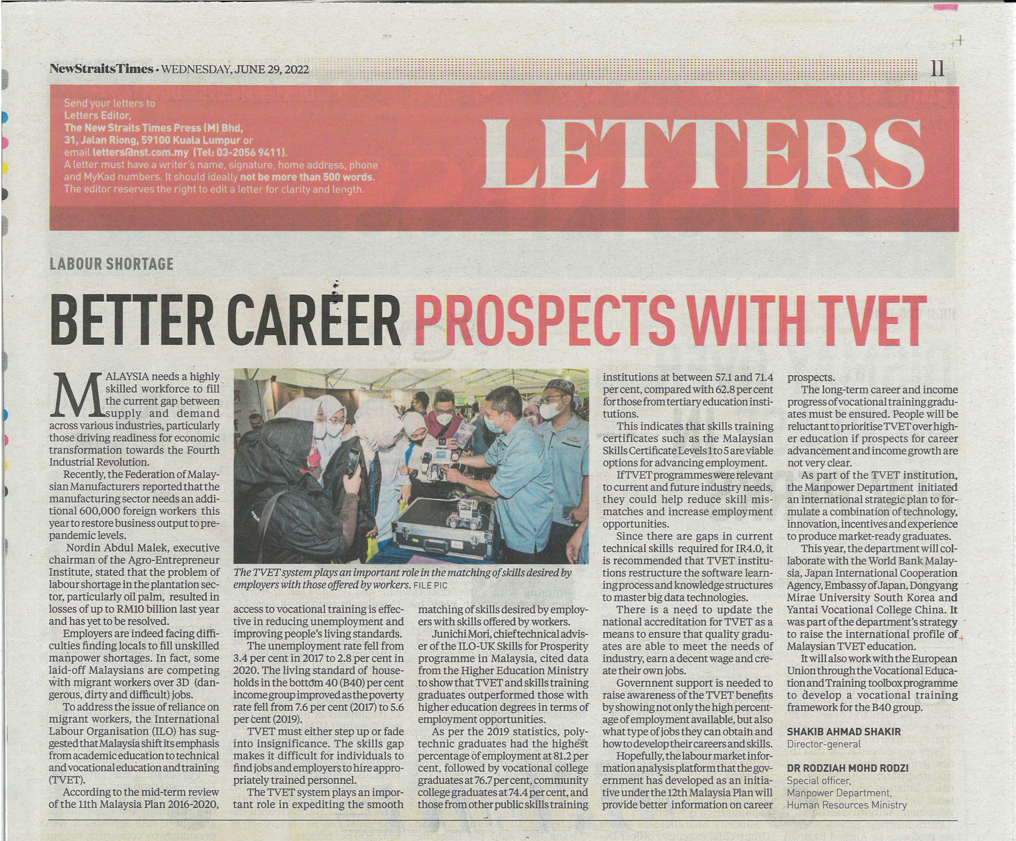 NST TVET 29 June 2022